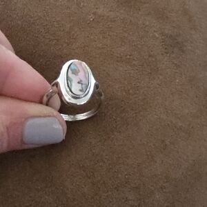 Avon Silver Ring with Iridescent Center